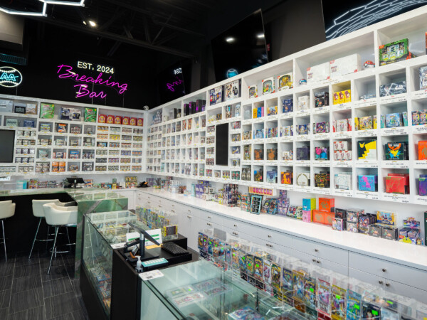 60-foot wax wall at AA Mint Cards