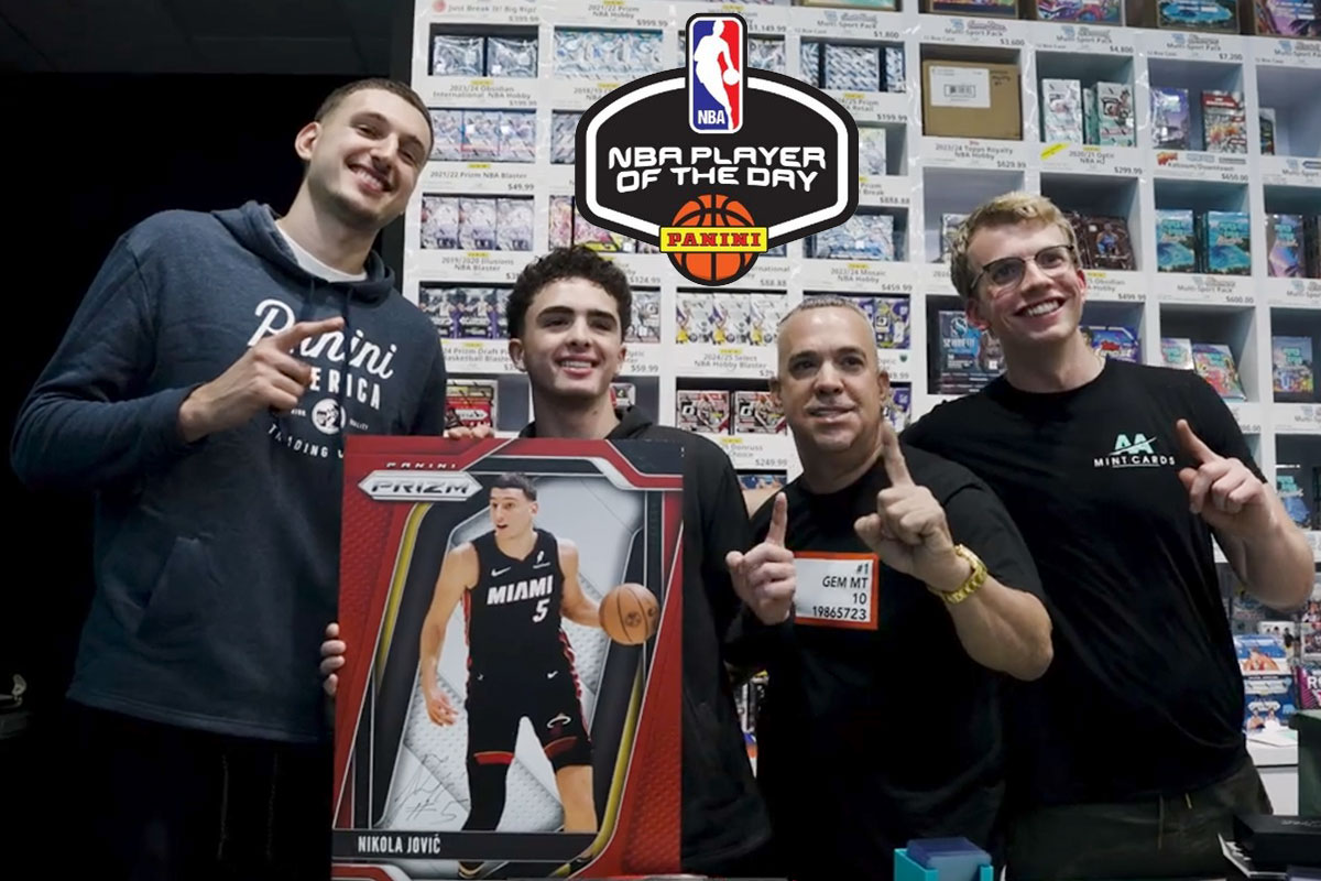 Panini NBA Player of the Day Grand Prize celebration at AA Mint Cards